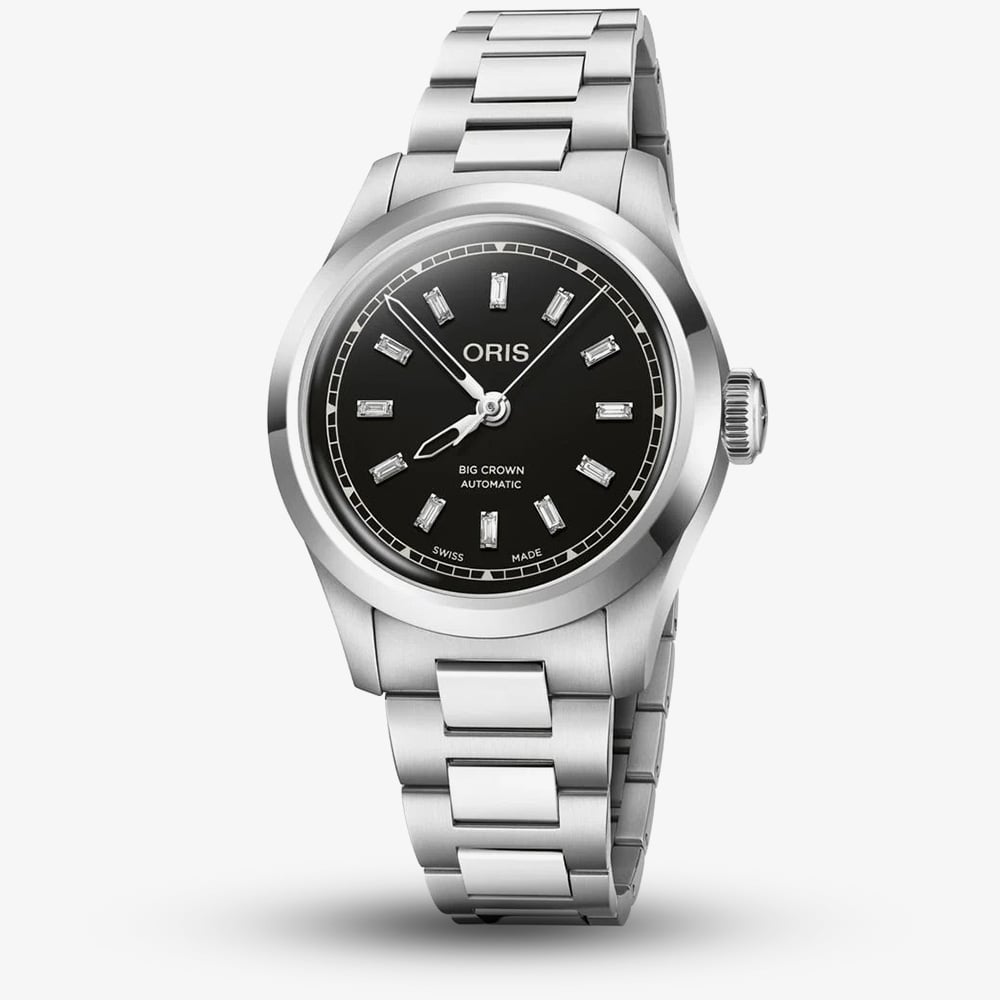 Oris Ladies Big Crown Automatic Diamond Set Black Dial Watch 01 531 7797 4094-07 8 17 06