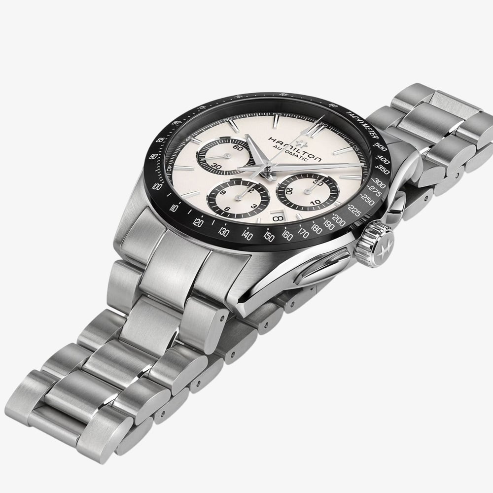 Hamilton Mens Jazzmaster Performer Automatic White Chronograph Dial Watch H36606110