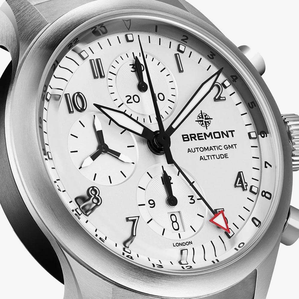 Bremont Mens Altitude Chronograph GMT Stainless Steel Bracelet Watch ALT42-CHR-G-SS-SI-B