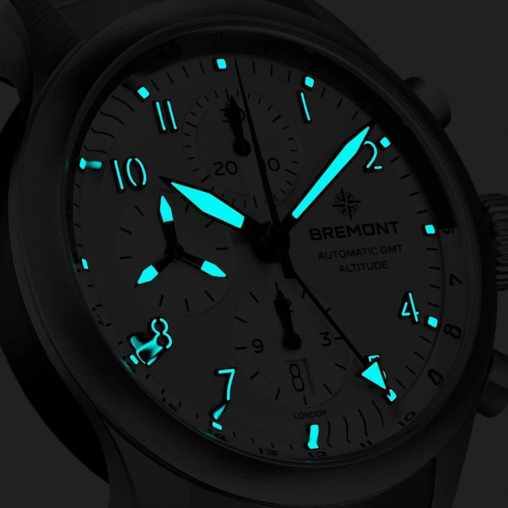 Bremont Mens Altitude Chronograph GMT Automatic Watch ALT42-CHR-G-SS-SI-L-S