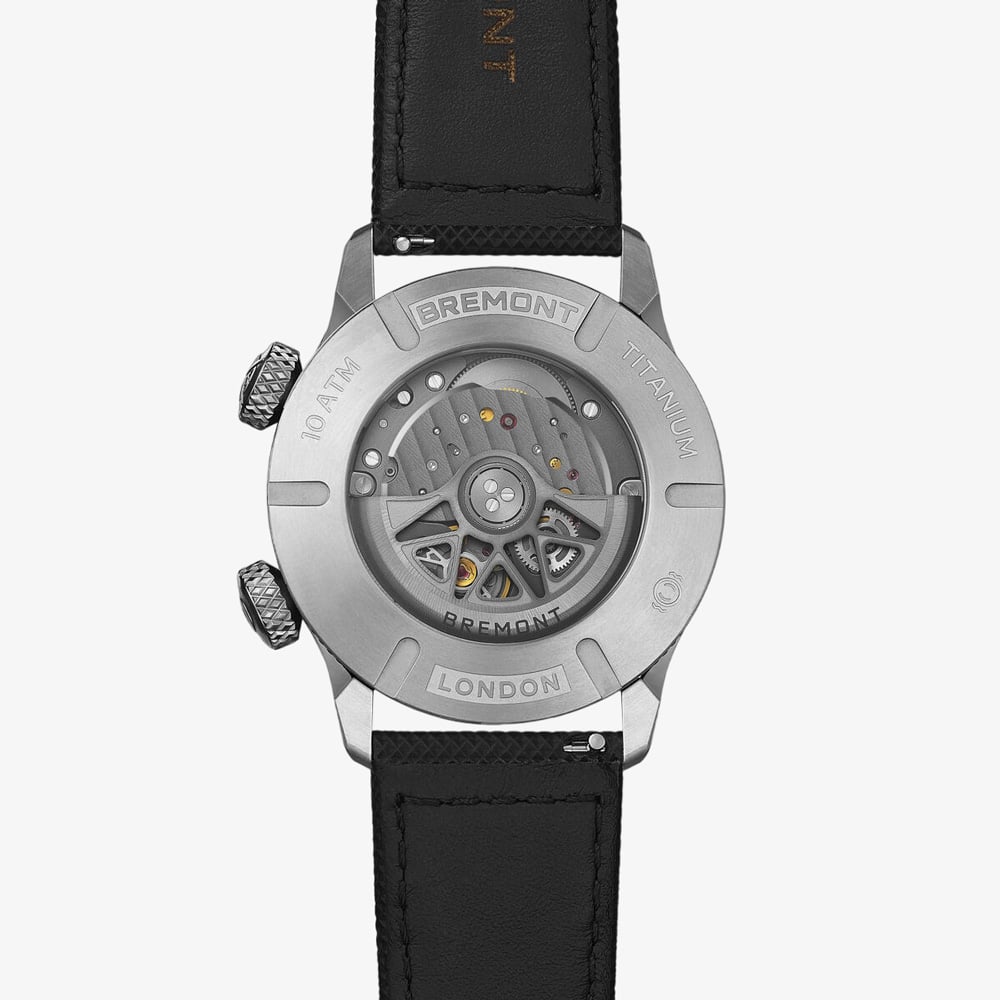Bremont Mens Altitude MB Meteor Orange Barrel Black Leather Strap Watch ALT42-MT-TI-BKOR-L-S