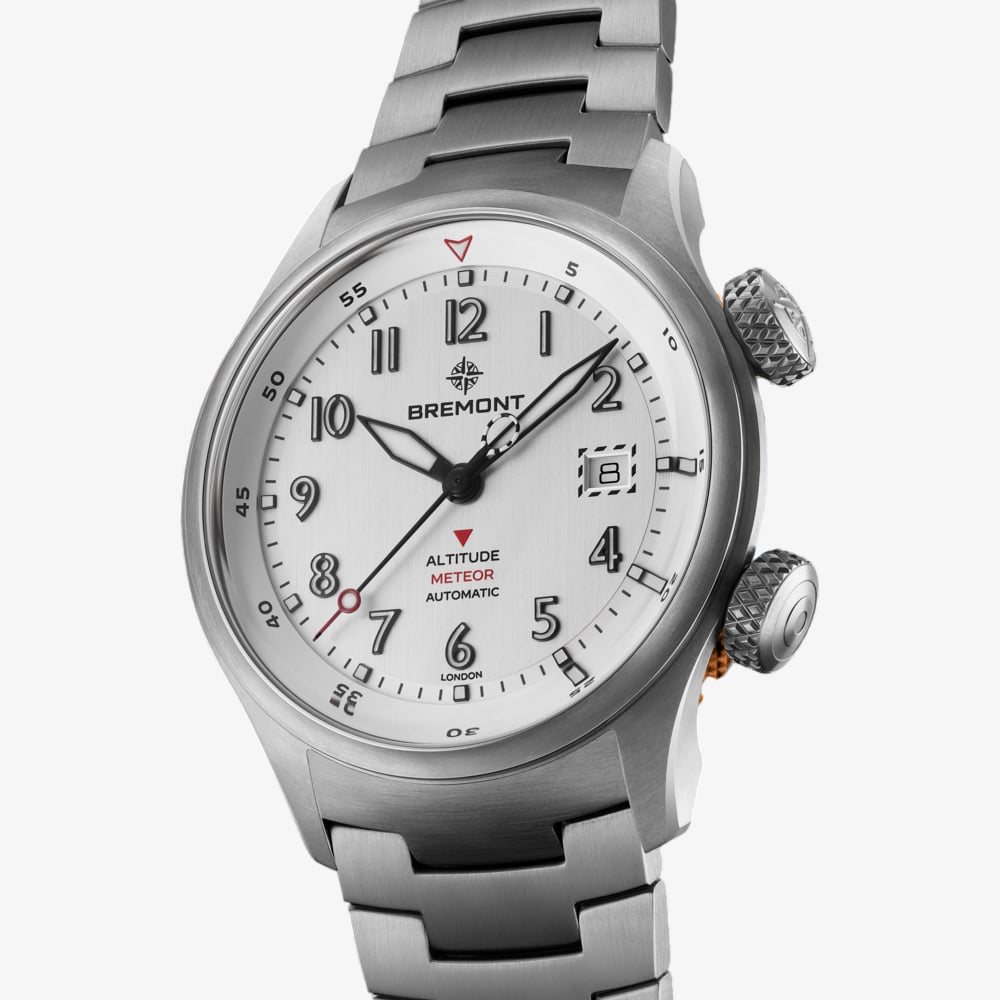 Bremont Mens Altitude MB Meteor Orange Barrel White Dial Watch ALT42-MT-TI-SIOR-B