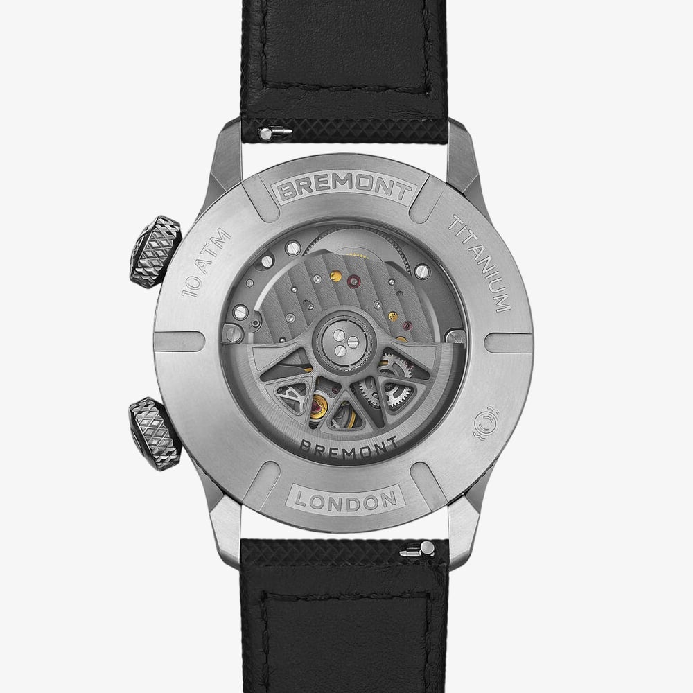 Bremont Mens Altitude MB Meteor Orange Barrel White Dial Black Leather Strap Watch ALT42-MT-TI-SIOR-L-S