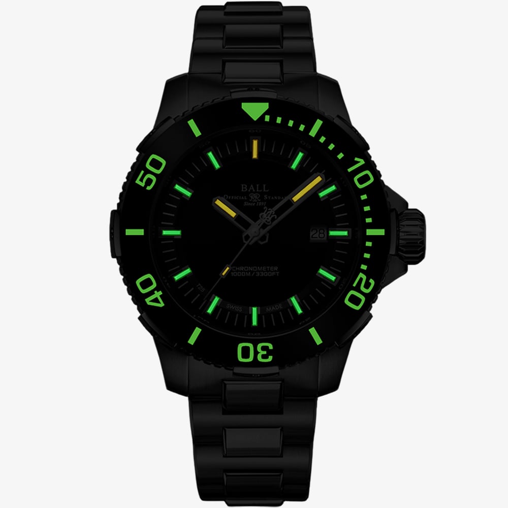 BALL Mens Engineer Hydrocarbon Deepquest Black Ceramic Watch DM3002A-S3CJ-BK