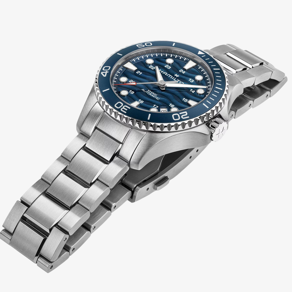 Hamilton Mens Khaki Navy Scuba 40mm Automatic Blue Dial Stainless Steel Bracelet Watch H82425140