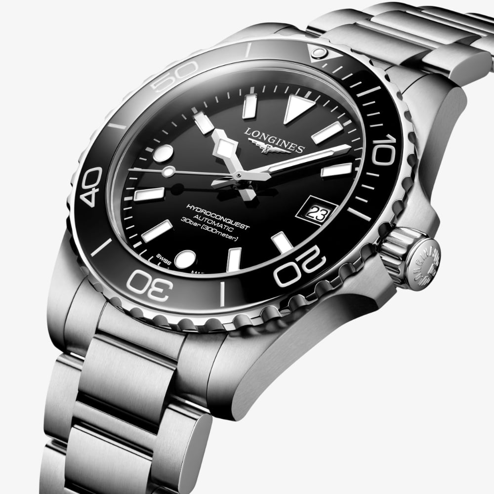 Longines Mens Hydroconquest Automatic Black Dial Watch L3.779.4.56.6