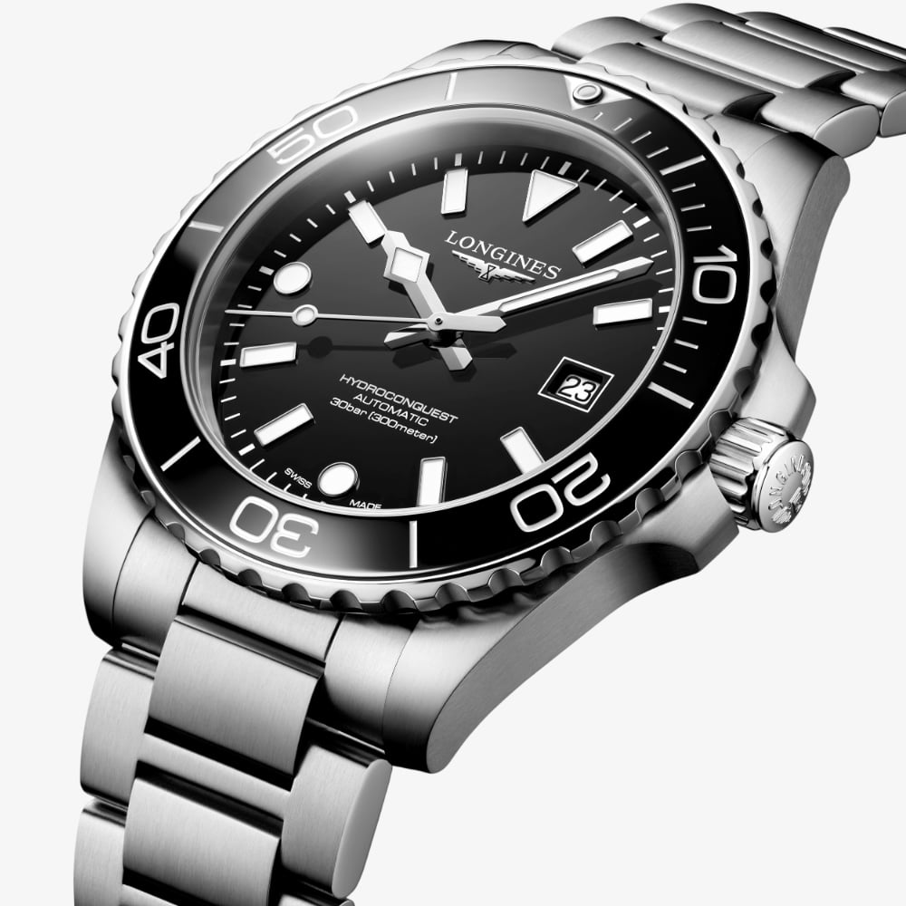 Longines Mens Hydroconquest Automatic 42mm Black Dial Watch L3.788.4.56.6