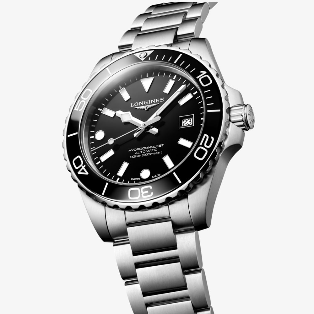 Longines Mens Hydroconquest Automatic 42mm Black Dial Watch L3.788.4.56.6