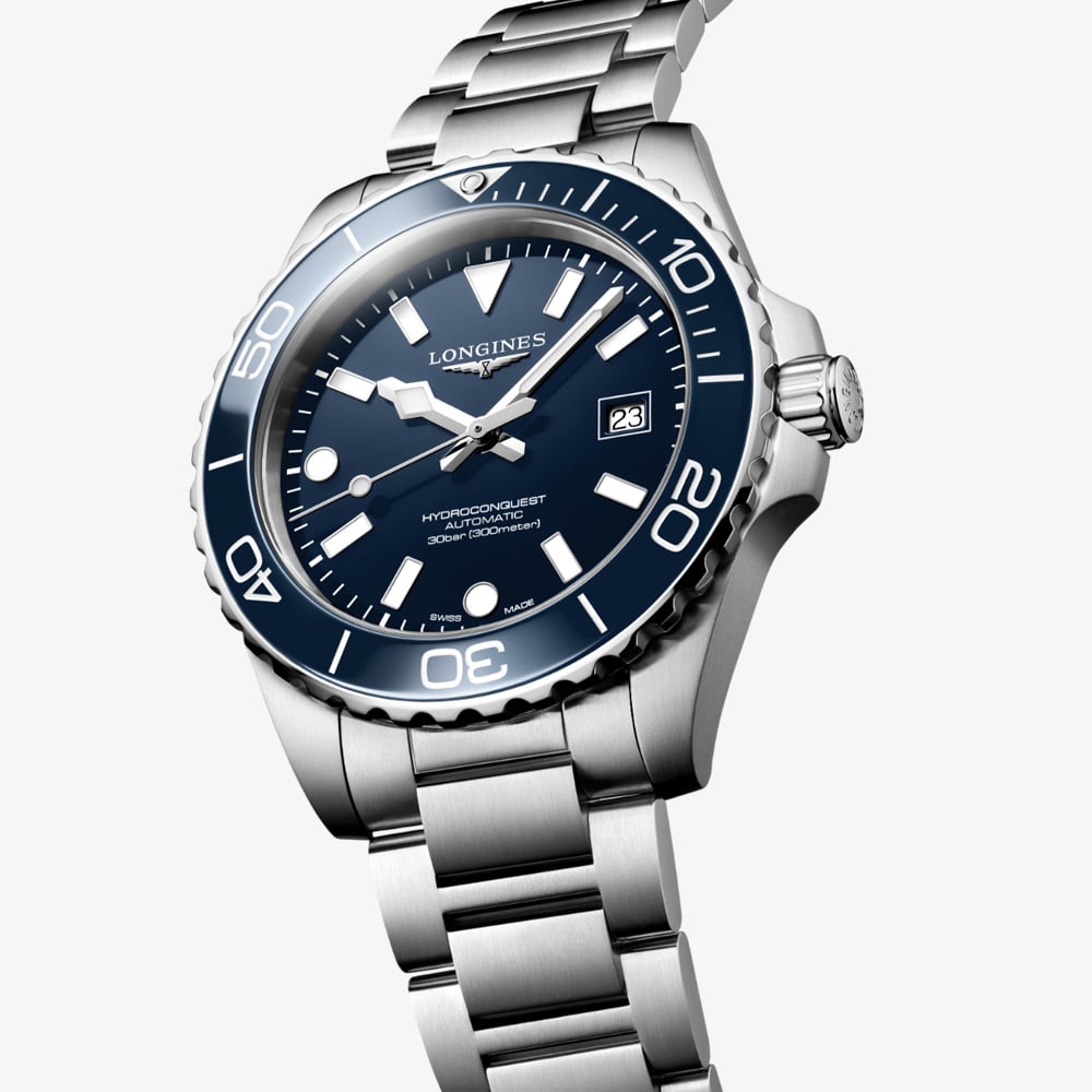 Longines Mens Hydroconquest Automatic 42mm Navy Blue Dial Watch L3.788.4.96.6