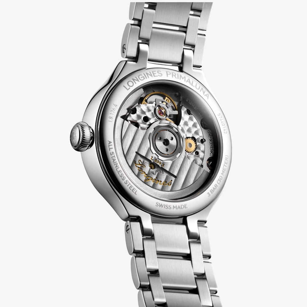 Longines Ladies PrimaLuna Moonphase Mother Of Pearl Dial Watch L8.126.4.87.6