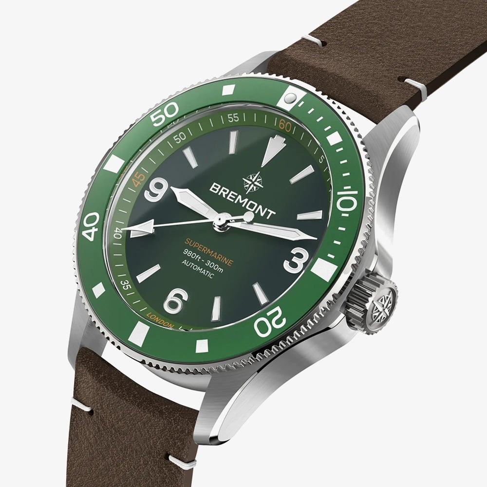 Bremont Mens Supermarine 300m Green Dial Watch SM40-ND-SS-GN-L-S