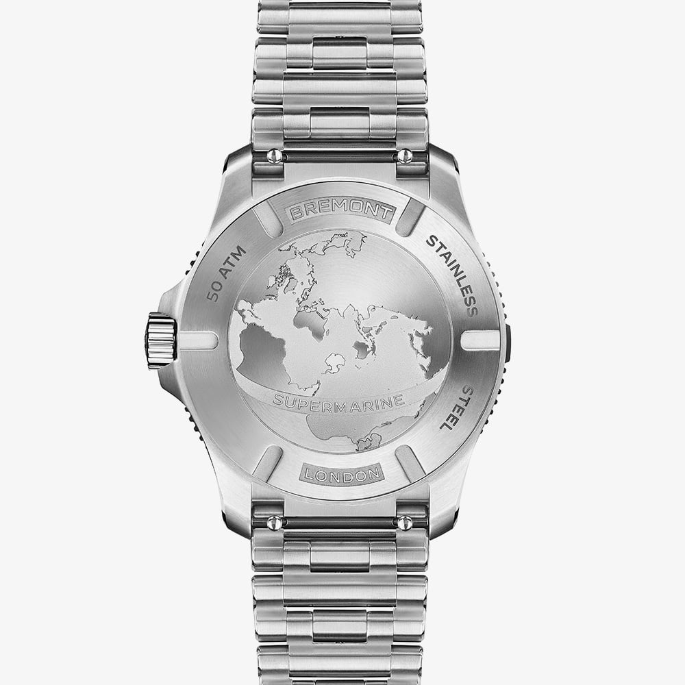 Bremont Mens Supermarine 500m Polar White Dial Bracelet Watch SM43-DT-SS-WH-B