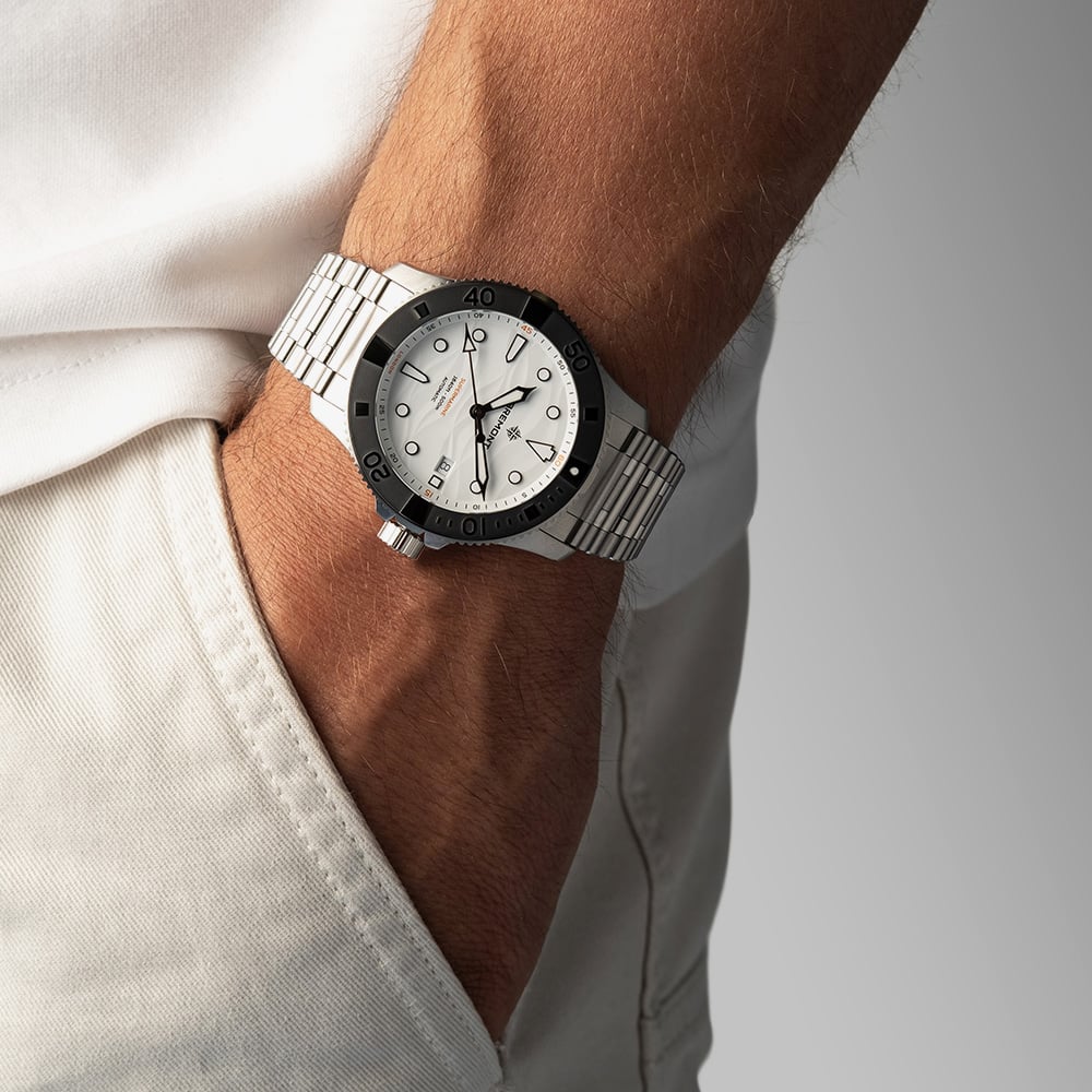 Bremont Mens Supermarine 500m Polar White Dial Bracelet Watch SM43-DT-SS-WH-B