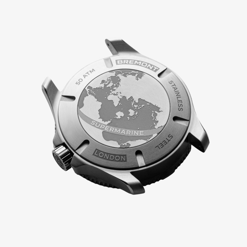 Bremont Mens Supermarine 500m Polar White Dial NATO Strap Watch SM43-DT-SS-WH-N-S