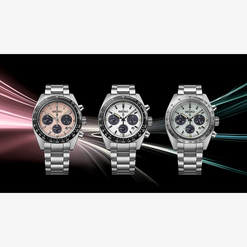 Seiko Mens Prospex Speedtimer Youngtimer Monochrome Bracelet Watch SSC961