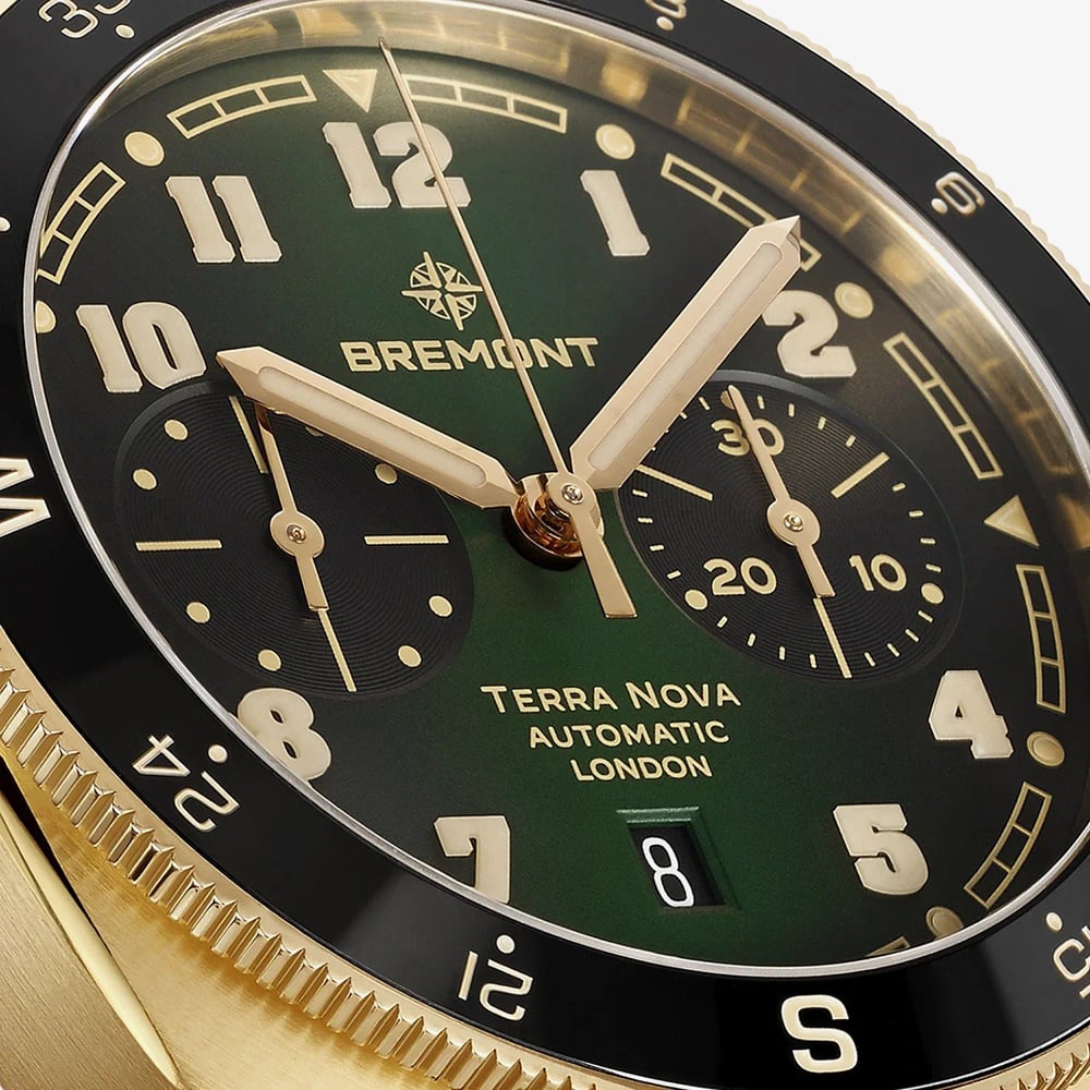 Bremont Mens Terra Nova Chronograph Bronze NATO Strap Watch TN42-CHR-BZ-GN-N-S