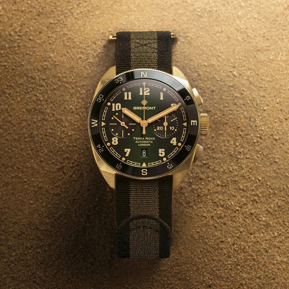Bremont Mens Terra Nova Chronograph Bronze NATO Strap Watch TN42-CHR-BZ-GN-N-S