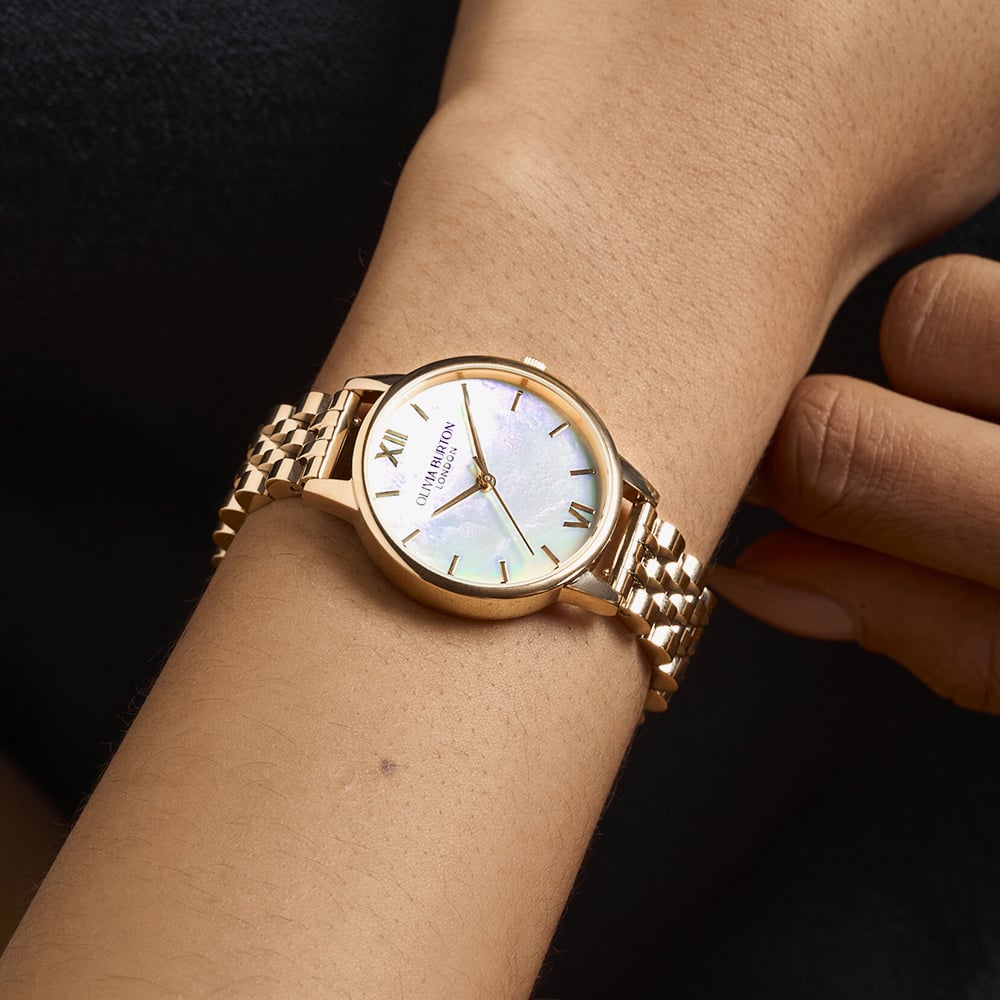 Olivia Burton Ladies Classics Gold Mother Of Pearl Dial Watch 24000169
