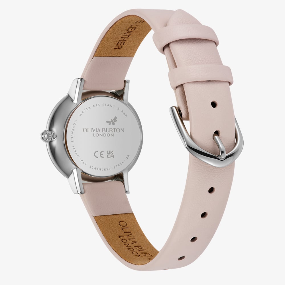 Olivia Burton Ladies Ultra Slim Honeycomb Pink Dial Watch 24000270