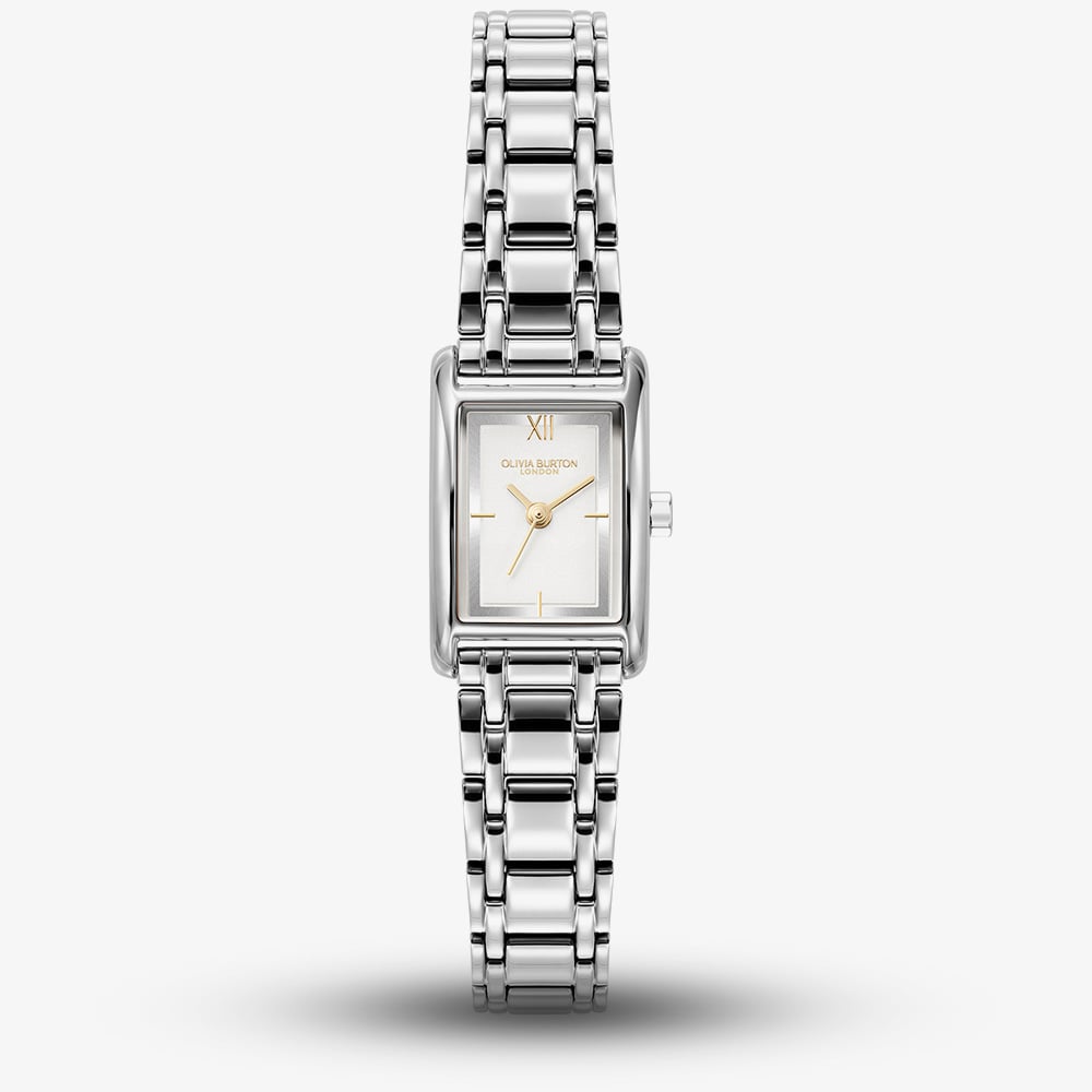 Olivia Burton Petit Grove Watch with Silver Stainless Steel Bracelet and 16x24mm Case for Women - Image 3