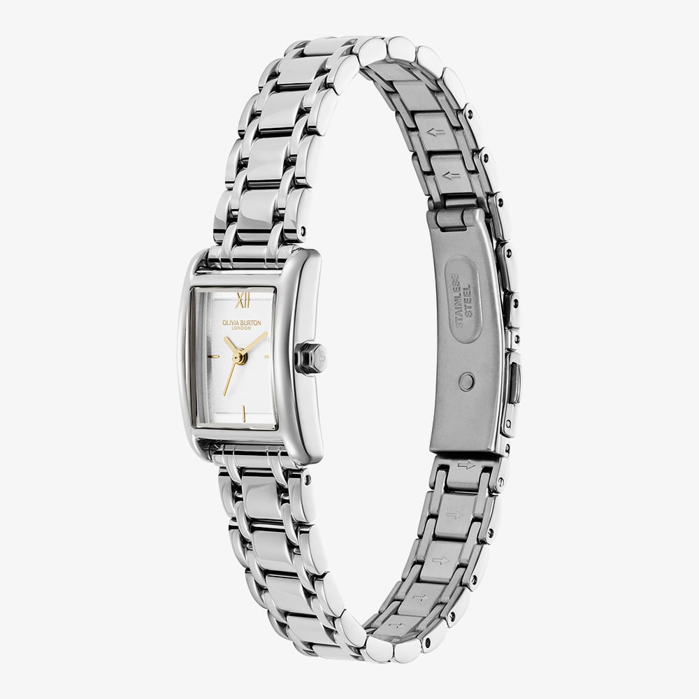 Olivia Burton Mini Grove Silver Rectangle Watch 24000281