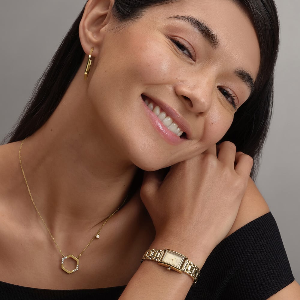 Olivia Burton Mini Grove Gold Rectangle Watch 24000282