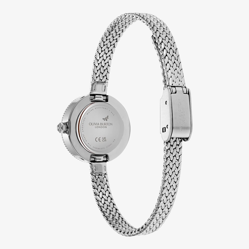 Olivia Burton Finery Silver Mesh Bracelet Watch 24000278