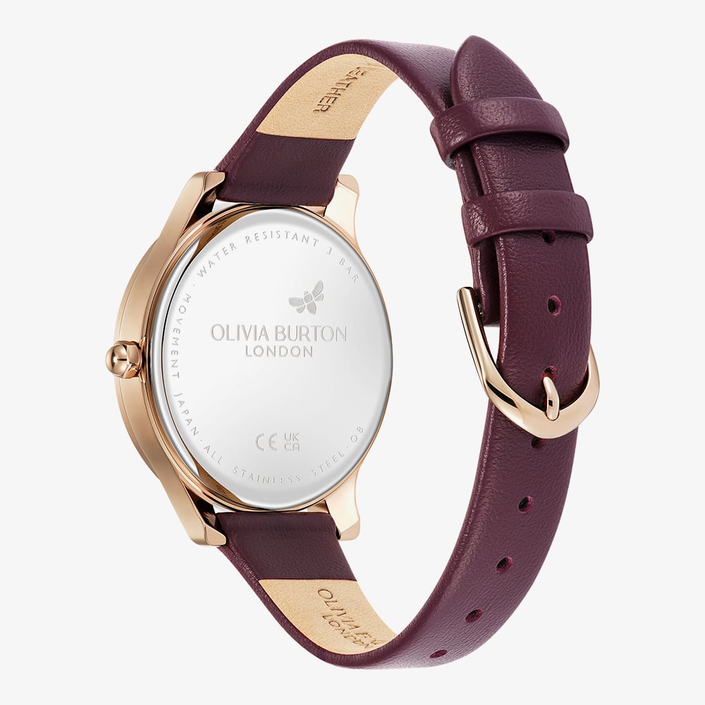 Olivia Burton Beaulieu Cherry Dial Crystal Set Watch 24000303