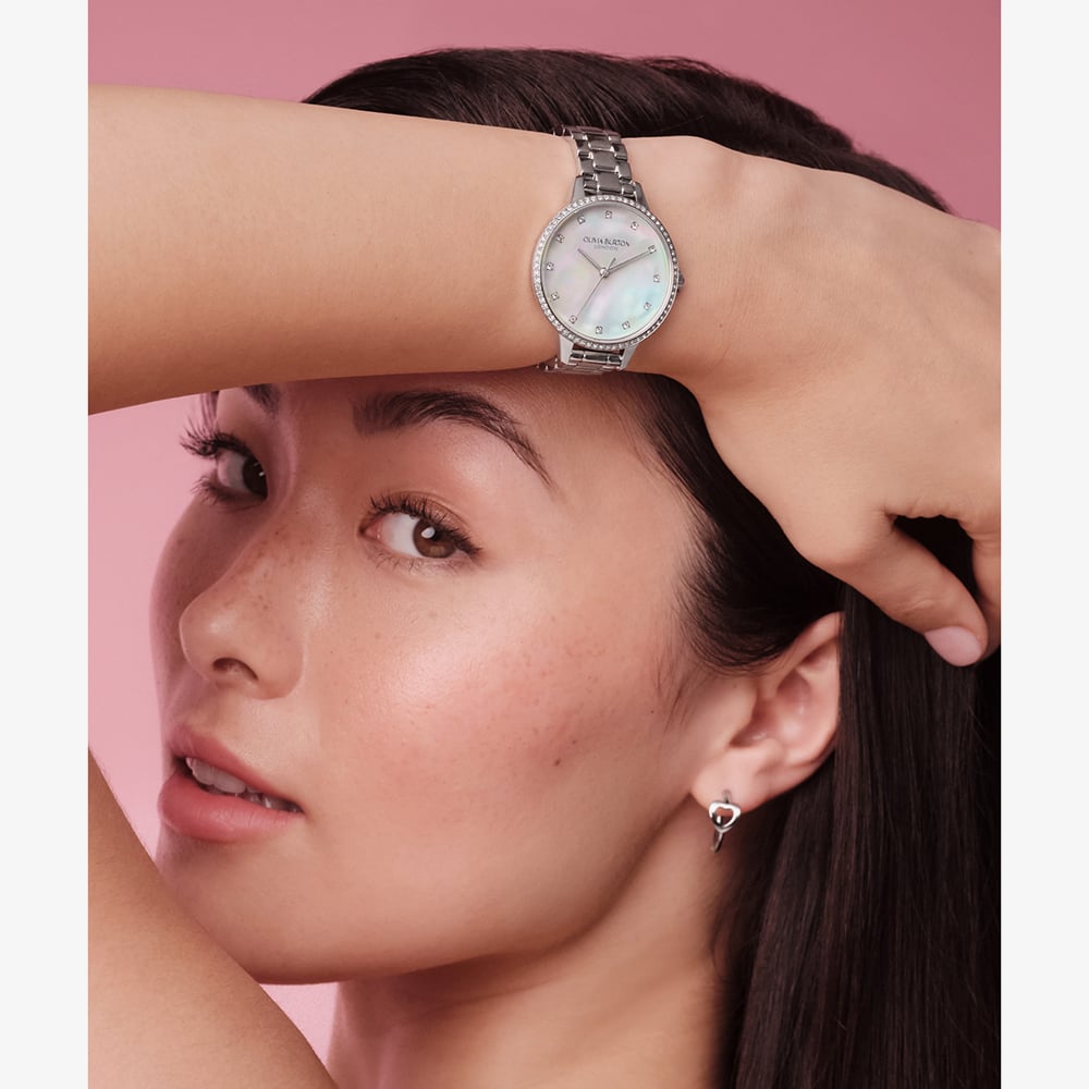 Olivia Burton Ladies Captivate Silver Bracelet Watch 24000346