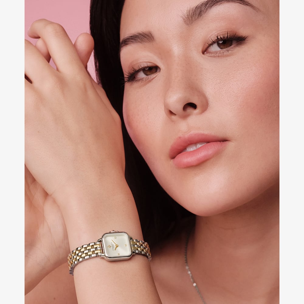 Olivia Burton Ladies Mini Grosvenor Two Colour Bracelet Watch 24000365