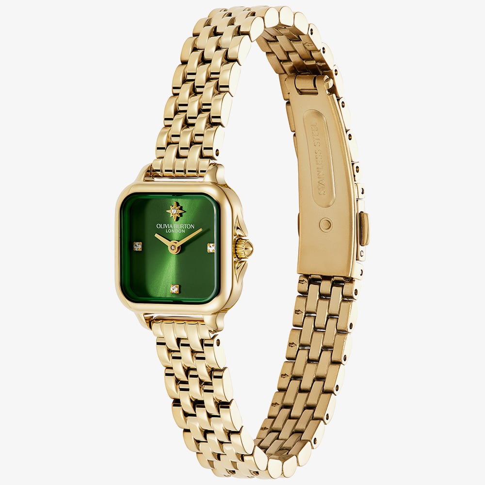 Olivia Burton Ladies Mini Grosvenor Gold Plated Bracelet Watch 24000364