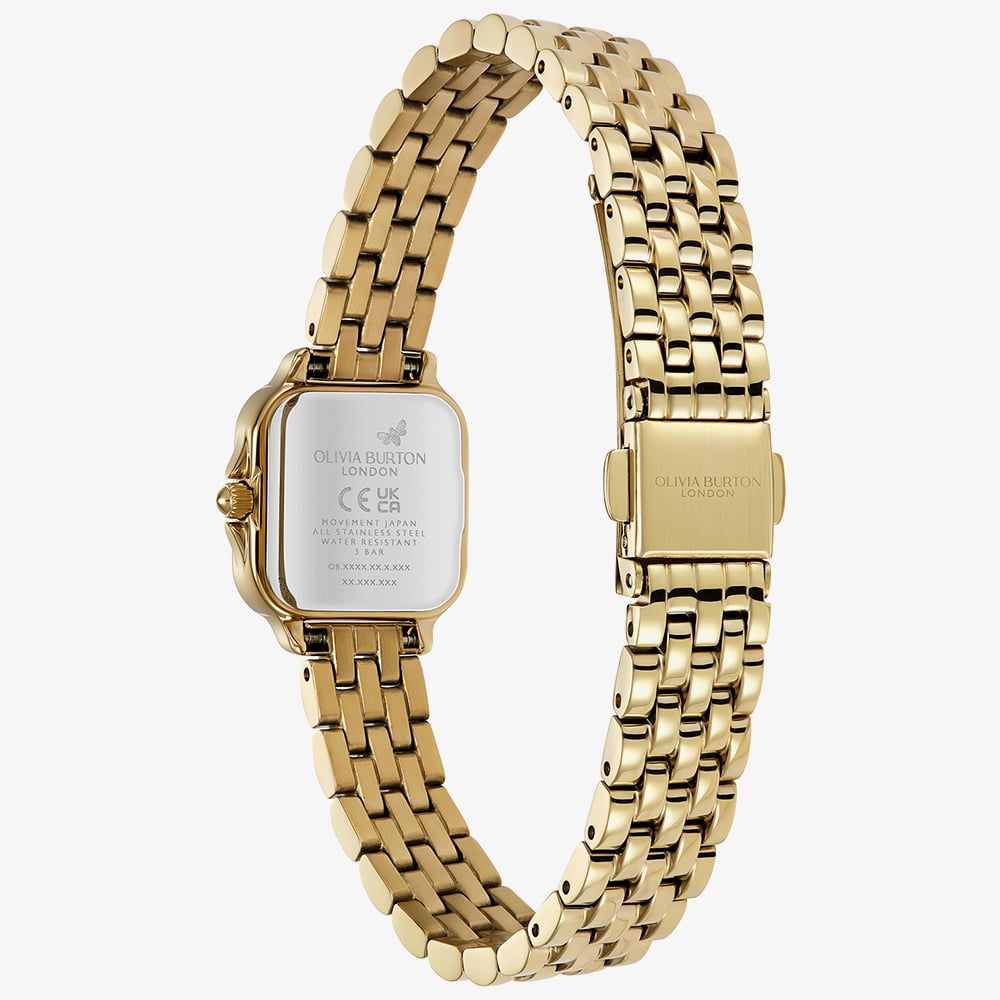 Olivia Burton Ladies Mini Grosvenor Gold Plated Bracelet Watch 24000364