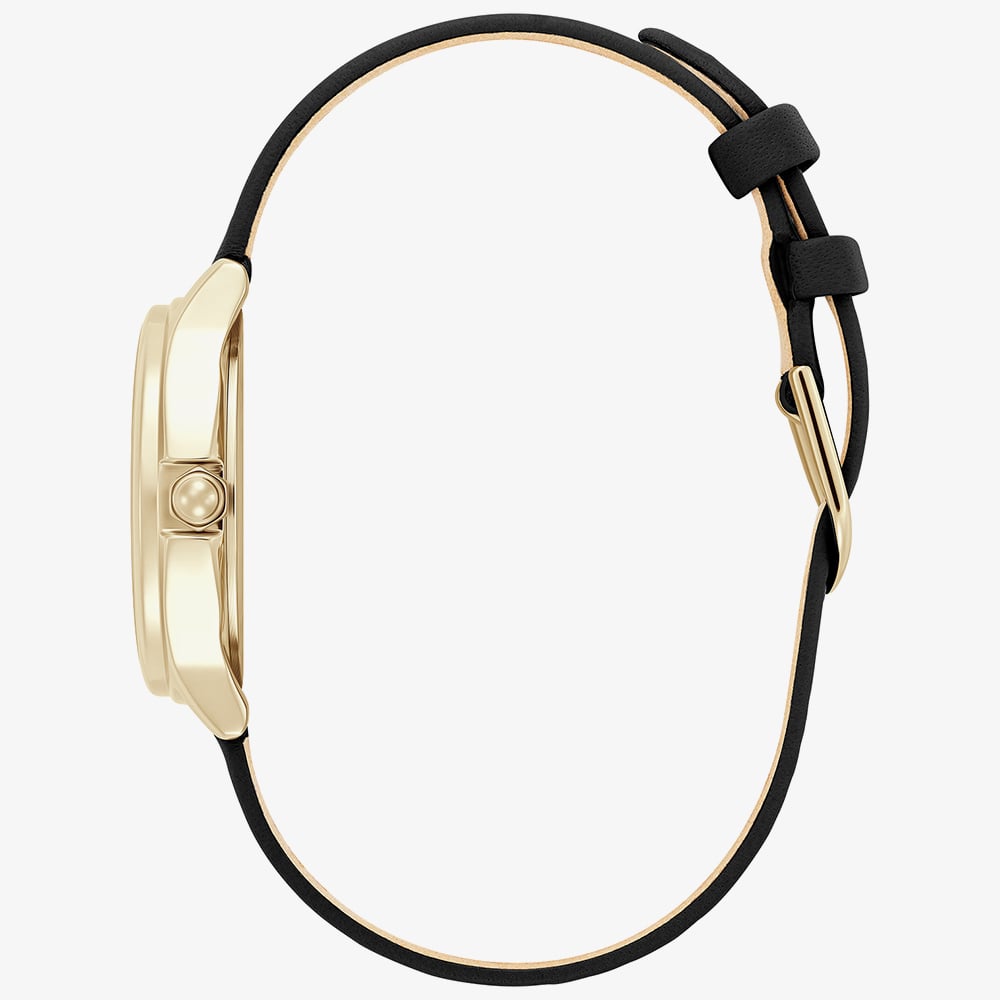 Olivia Burton Ladies Classic Bee Black Leather Strap Watch 24000344