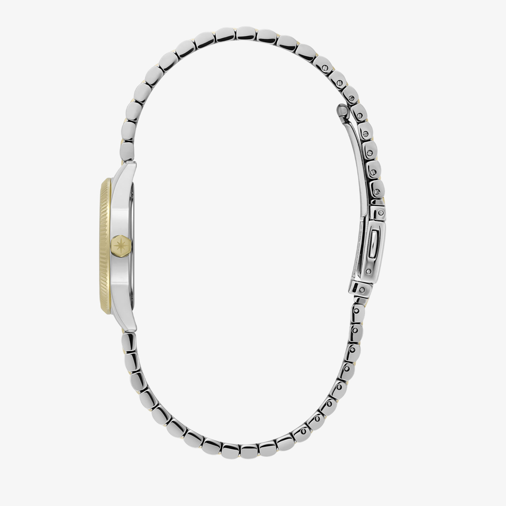 Olivia Burton Ladies Highbury Green Dial Two-Tone Stainless Steel Bracelet Watch 24000387