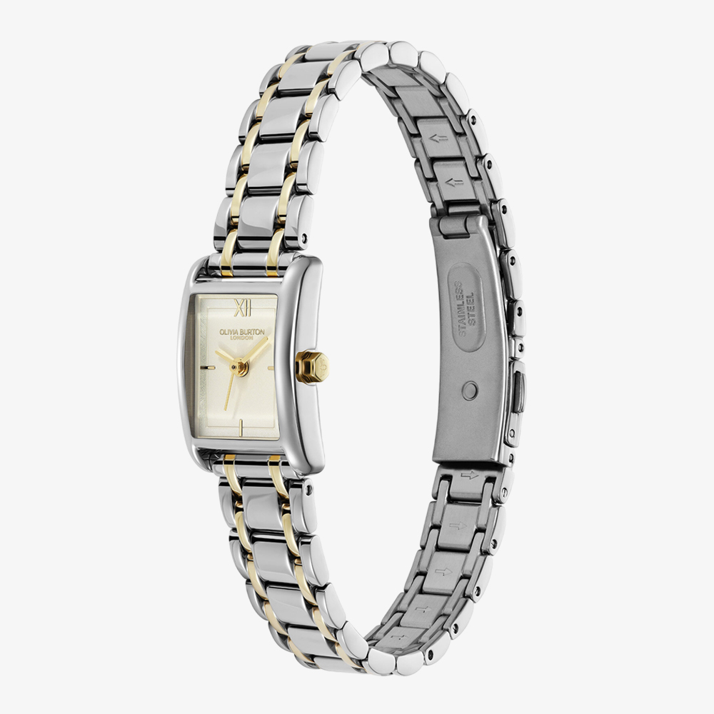 Olivia Burton Ladies Mini Grove Ivory Dial Two-Tone Stainless Steel Bracelet Watch 24000435