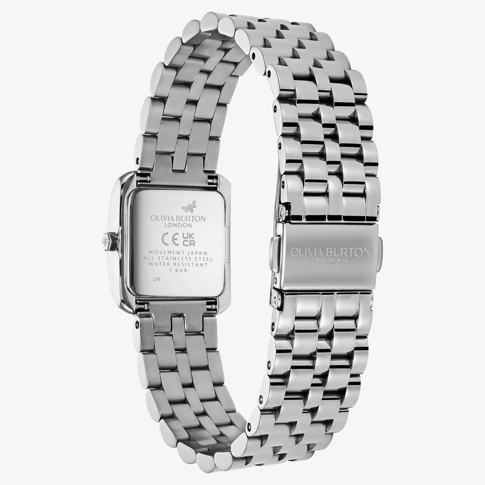 Olivia Burton Ladies Berkley Pink Dial Square Bracelet Watch 24000381