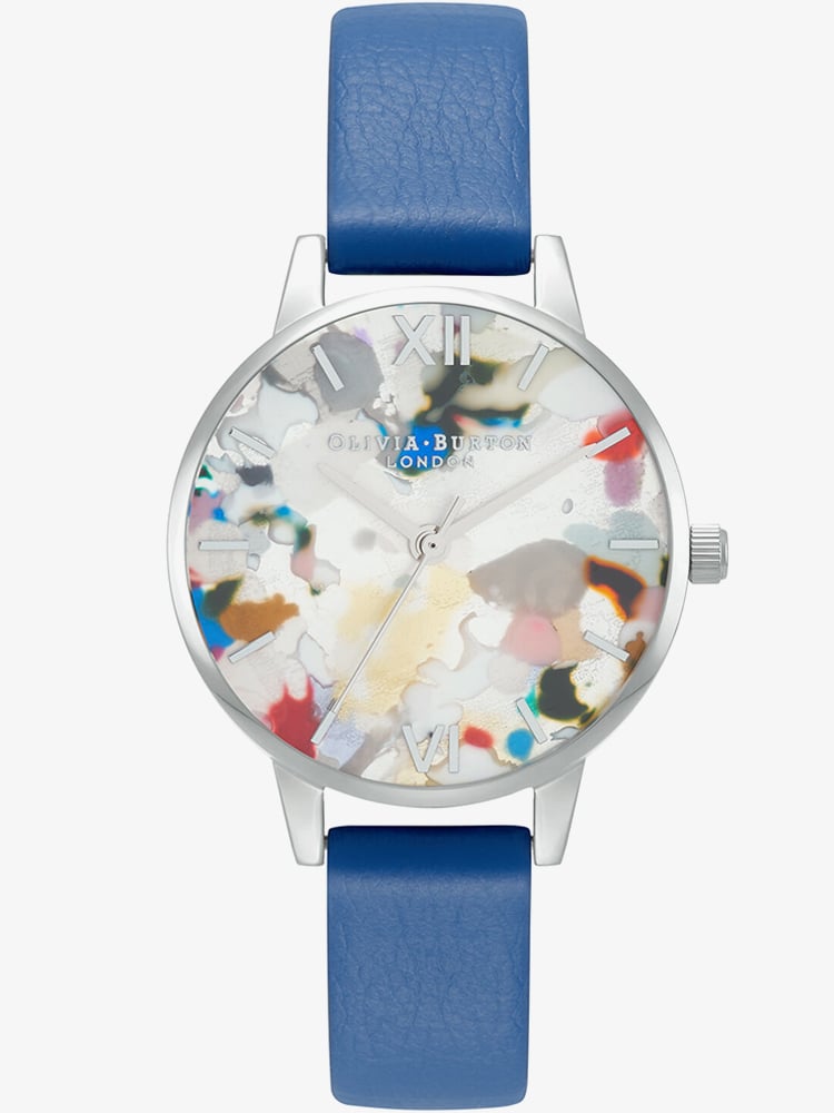 Olivia Burton Pop Art Midi Mesh Bracelet & Eco-Vegan Strap Watch Set OBGSET151