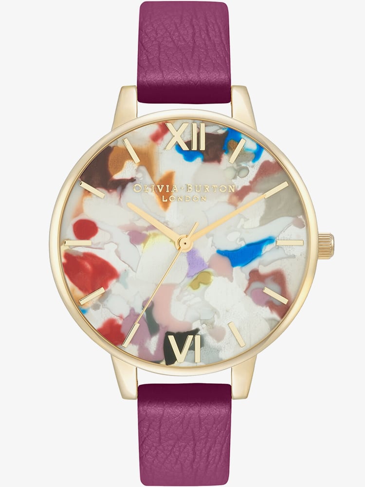 Olivia Burton Pop Art Demi Gold-Tone Bracelet & Eco-Vegan Strap Watch Set OBGSET153