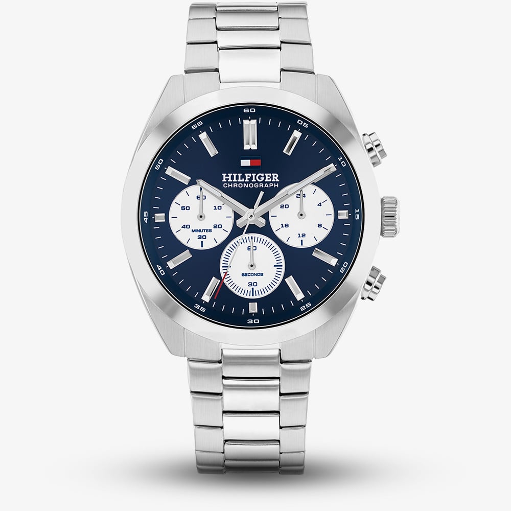 Tommy Hilfiger Men's Steel/Silver 50M Blue/Silver Chronograph Bracelet Watch - W95380 1710722 - Image 6
