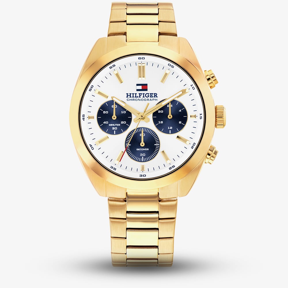 House of Watches - Tommy Hilfiger Mens Hudson Chronograph Gold Tone Watch 1710723