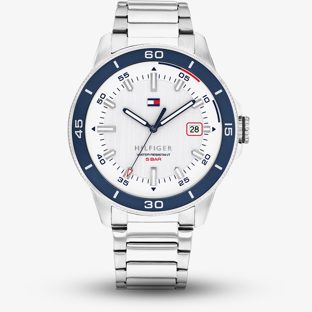 House of Watches - Tommy Hilfiger Mens Remy White Dial Bracelet Watch 1792227