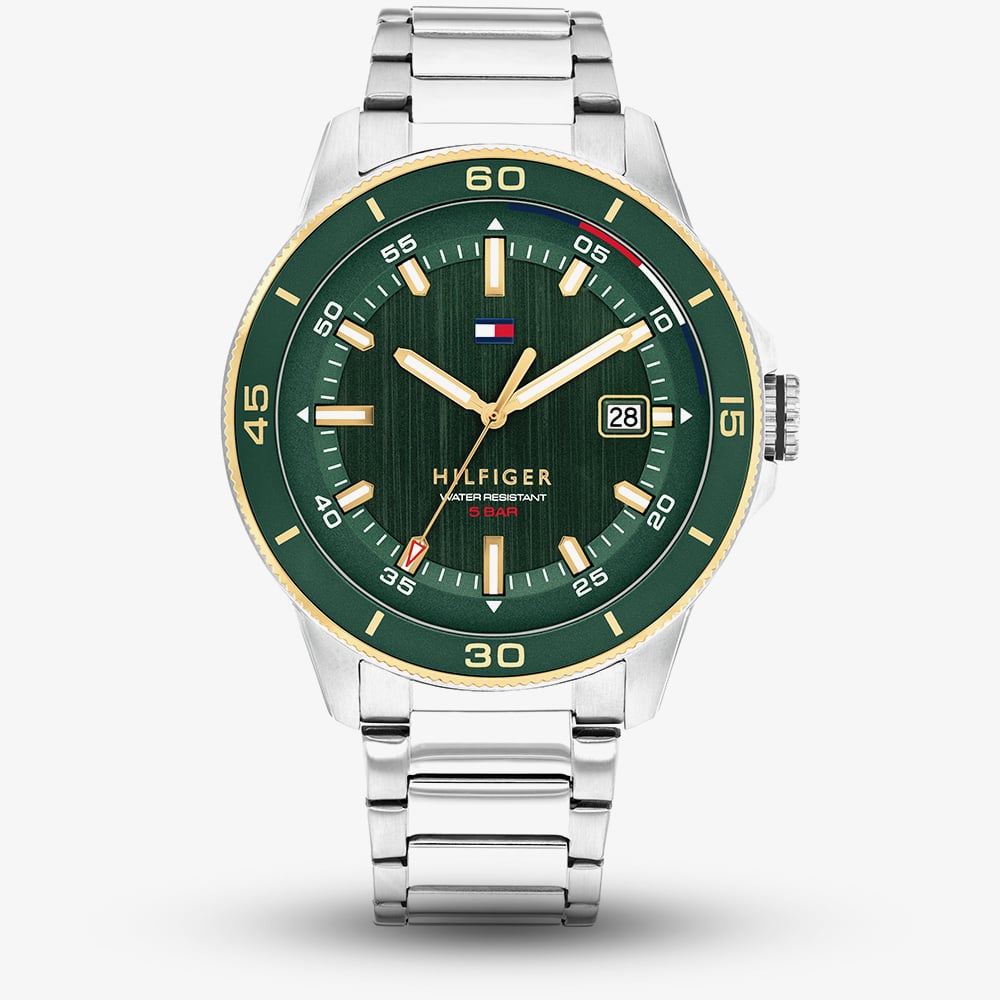 House of Watches - Tommy Hilfiger Mens Remy Green Dial Bracelet Watch 1792230