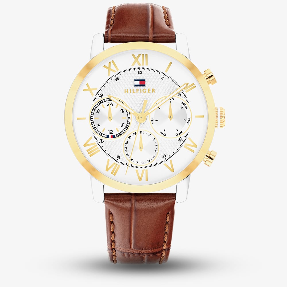 House of Watches - Tommy Hilfiger Mens TH-Oxford Brown Leather Strap Watch 1710726
