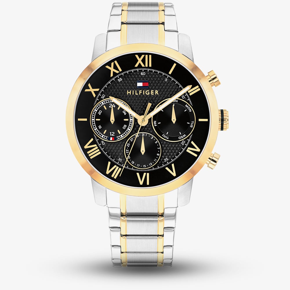 House of Watches - Tommy Hilfiger Mens TH-Oxford Two Tone Black Dial Watch 1710729