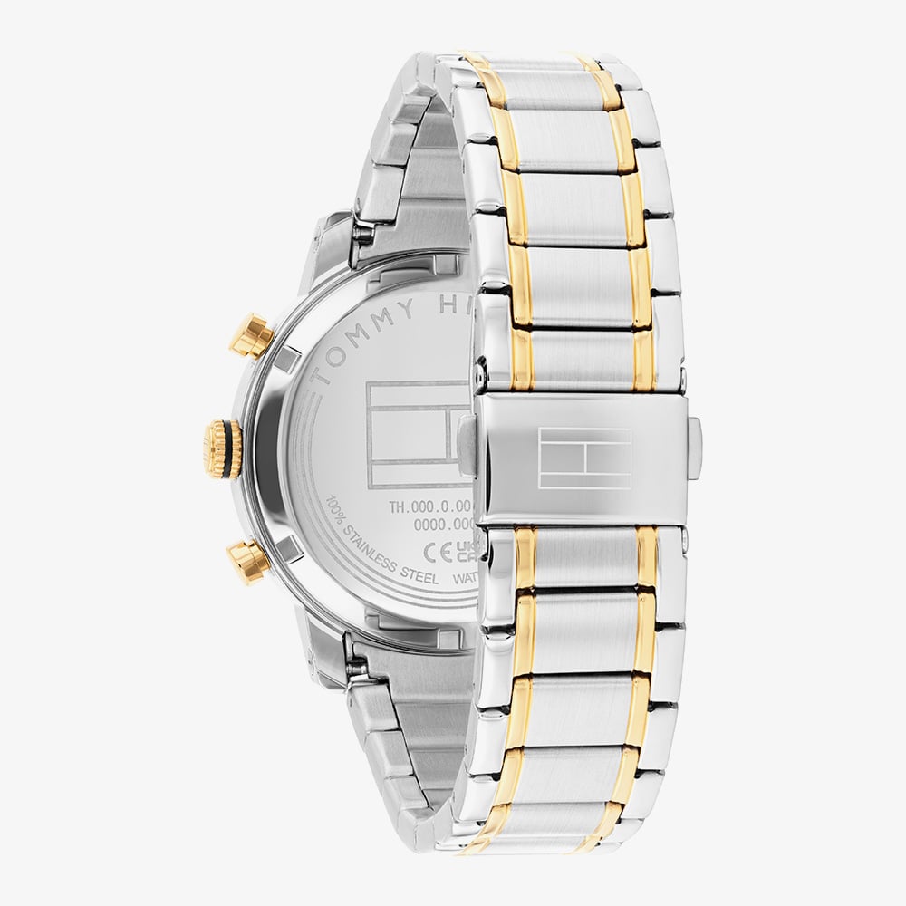 Tommy Hilfiger Mens TH-Oxford Two Tone Black Dial Watch 1710729