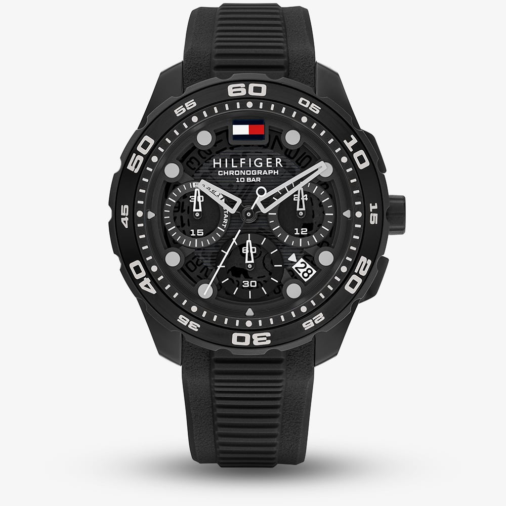 Tommy Hilfiger Men's Black Silicone Watch in Size 42, Sports Direct - Image 6