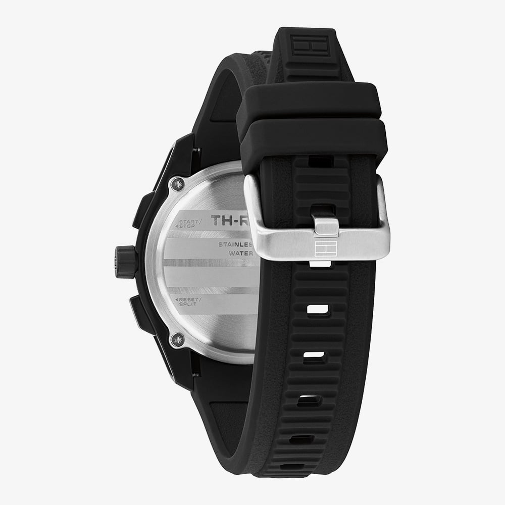 Tommy Hilfiger Mens TH-Regatta Black Rubber Strap Watch 1792233