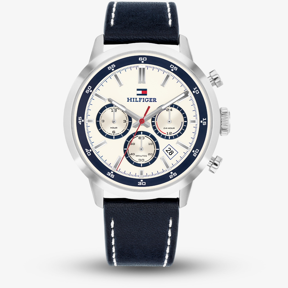 House of Watches - Tommy Hilfiger Mens Kent Chronograph Blue Leather Strap Watch 1710751
