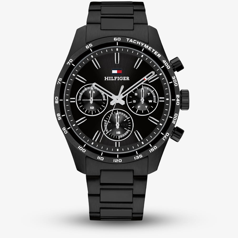 House of Watches - Tommy Hilfiger Mens Hampton Black Dial Bracelet Watch 1792280