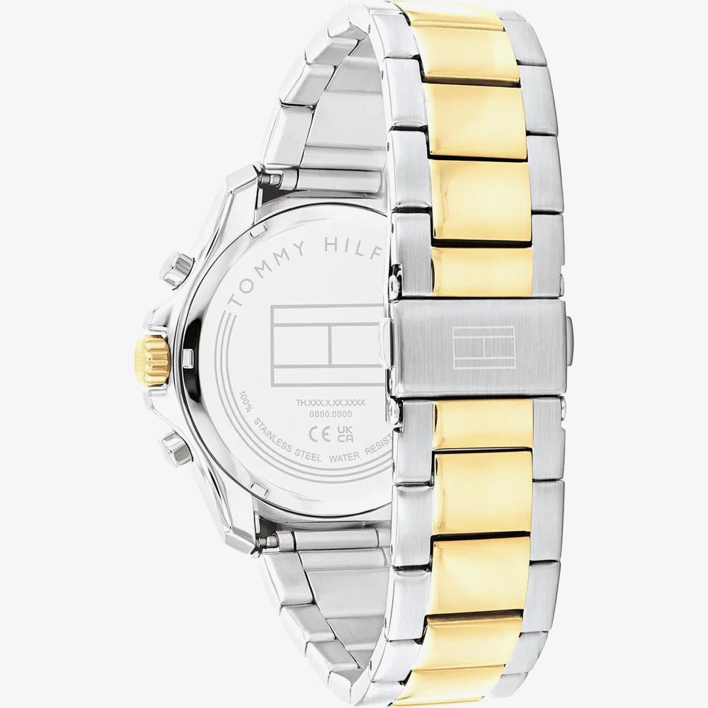 Tommy Hilfiger Mens Jordan Chronograph Black Dial Two Tone Bracelet Watch 1792095